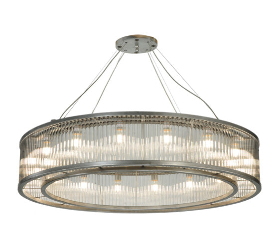 Meyda Lighting Marquee 54" 16-Light Nickel Pendant Light With Clear Crystal Idalight Shade Glass