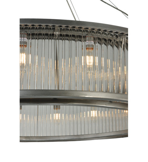 Meyda Lighting Marquee 54" 16-Light Nickel Pendant Light With Clear Crystal Idalight Shade Glass