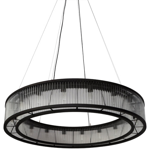 Meyda Lighting Marquee 59" 18-Light Oil Rubbed Bronze Pendant Light With Clear Crystal Idalight Shade Glass