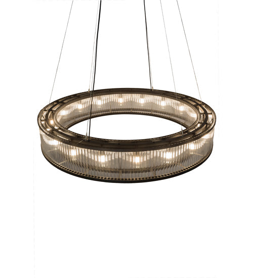 Meyda Lighting Marquee 59" 18-Light Oil Rubbed Bronze Pendant Light With Clear Crystal Idalight Shade Glass