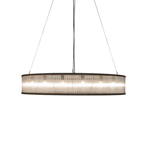Meyda Lighting Marquee 59" 18-Light Oil Rubbed Bronze Pendant Light With Clear Crystal Idalight Shade Glass
