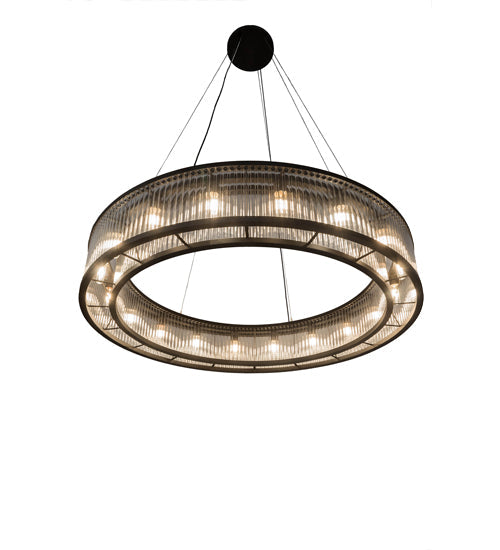 Meyda Lighting Marquee 59" 18-Light Oil Rubbed Bronze Pendant Light With Clear Crystal Idalight Shade Glass