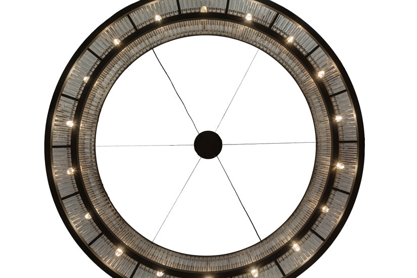 Meyda Lighting Marquee 59" 18-Light Oil Rubbed Bronze Pendant Light With Clear Crystal Idalight Shade Glass