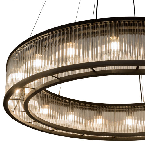 Meyda Lighting Marquee 59" 18-Light Oil Rubbed Bronze Pendant Light With Clear Crystal Idalight Shade Glass