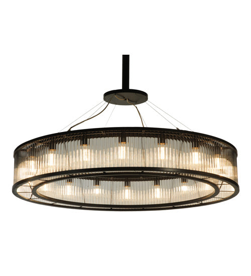 Meyda Lighting Marquee 59" 18-Light Timeless Bronze Pendant Light With Clear Shade Glass