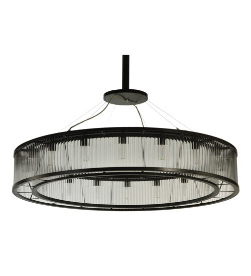 Meyda Lighting Marquee 59" 18-Light Timeless Bronze Pendant Light With Clear Shade Glass