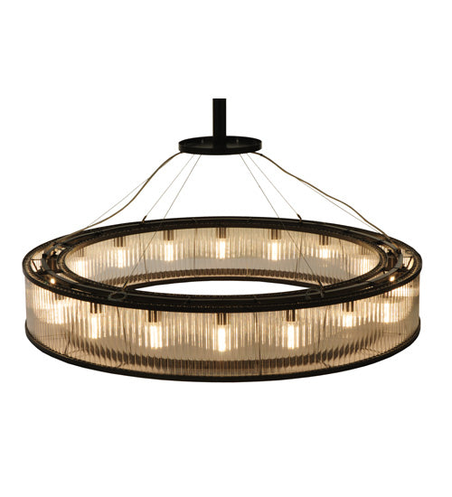 Meyda Lighting Marquee 59" 18-Light Timeless Bronze Pendant Light With Clear Shade Glass