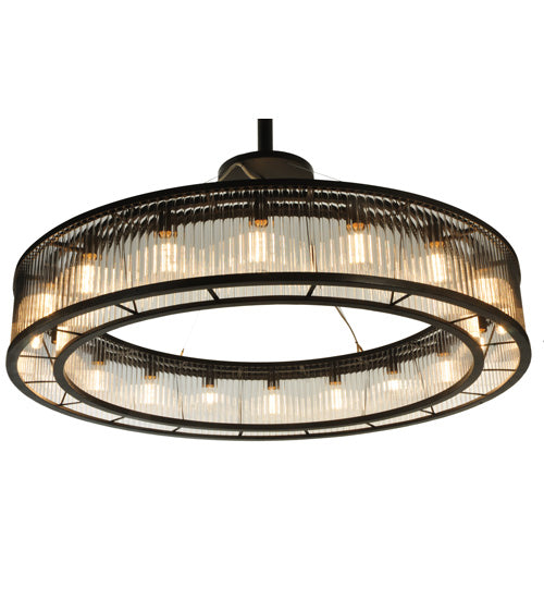 Meyda Lighting Marquee 59" 18-Light Timeless Bronze Pendant Light With Clear Shade Glass