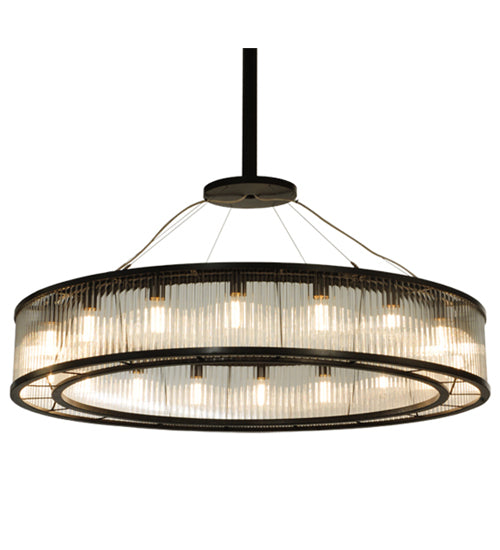 Meyda Lighting Marquee 59" 18-Light Timeless Bronze Pendant Light With Clear Shade Glass