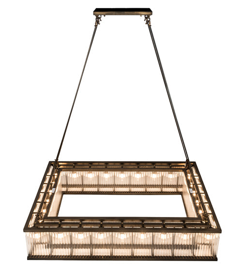 Meyda Lighting Marquee 60" 28-Light Antique Copper Island Pendant Light With Clear Crystal Idalight Shade