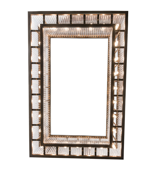 Meyda Lighting Marquee 60" 28-Light Antique Copper Island Pendant Light With Clear Crystal Idalight Shade