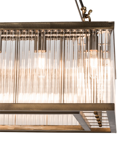 Meyda Lighting Marquee 60" 28-Light Antique Copper Island Pendant Light With Clear Crystal Idalight Shade
