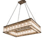 Meyda Lighting Marquee 60" 28-Light Antique Copper Island Pendant Light With Clear Crystal Idalight Shade