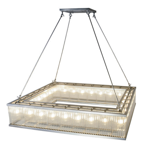 Meyda Lighting Marquee 60" 28-Light Extreme Chrome Island Pendant Light With Clear Crystal Idalight Shade