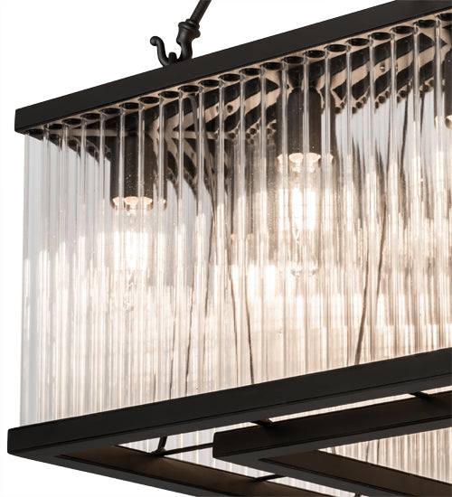 Meyda Lighting Marquee 60" 28-Light Oil Rubbed Bronze Island Pendant Light With Clear Shade Glass