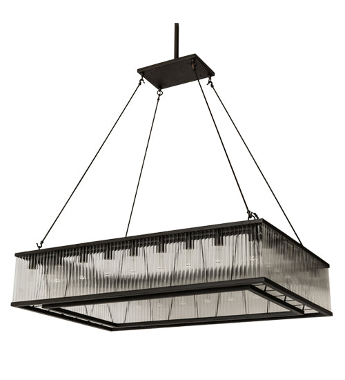 Meyda Lighting Marquee 60" 28-Light Oil Rubbed Bronze Island Pendant Light With Clear Shade Glass
