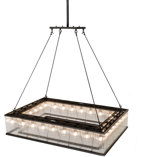 Meyda Lighting Marquee 60" 28-Light Oil Rubbed Bronze Island Pendant Light With Clear Shade Glass
