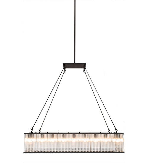 Meyda Lighting Marquee 60" 28-Light Oil Rubbed Bronze Island Pendant Light With Clear Shade Glass