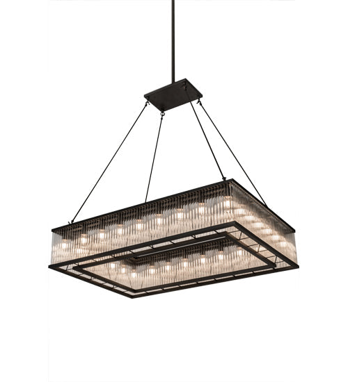 Meyda Lighting Marquee 60" 28-Light Oil Rubbed Bronze Island Pendant Light With Clear Shade Glass
