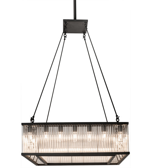 Meyda Lighting Marquee 60" 28-Light Oil Rubbed Bronze Island Pendant Light With Clear Shade Glass