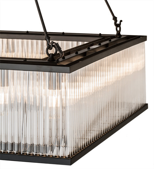 Meyda Lighting Marquee 60" 28-Light Oil Rubbed Bronze Island Pendant Light With Clear Shade Glass