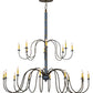 Meyda Lighting Marseille 68" 20-Light 2-Tier Antique Brass Chandelier With Ivory Faux Candlelight