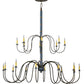 Meyda Lighting Marseille 68" 20-Light 2-Tier Antique Brass Chandelier With Ivory Faux Candlelight