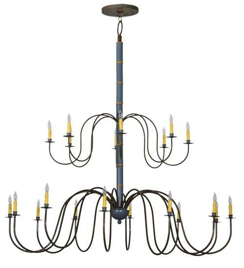 Meyda Lighting Marseille 68" 20-Light 2-Tier Antique Brass Chandelier With Ivory Faux Candlelight