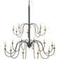 Meyda Lighting Marseille 68" 20-Light 2-Tier Antique Brass Chandelier With Ivory Faux Candlelight