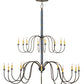 Meyda Lighting Marseille 68" 20-Light 2-Tier Antique Brass Chandelier With Ivory Faux Candlelight