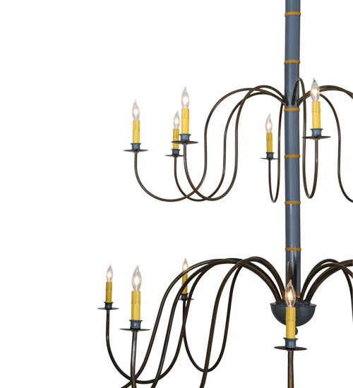 Meyda Lighting Marseille 68" 20-Light 2-Tier Antique Brass Chandelier With Ivory Faux Candlelight
