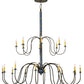 Meyda Lighting Marseille 68" 20-Light 2-Tier Antique Brass Chandelier With Ivory Faux Candlelight