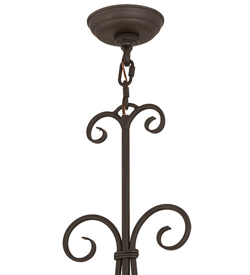 Meyda Lighting Marselle 42" 3-Light Oil Rubbed Bronze Island Pendant Light With Natural Textrene Shade