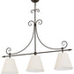 Meyda Lighting Marselle 42" 3-Light Oil Rubbed Bronze Island Pendant Light With Natural Textrene Shade