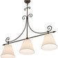 Meyda Lighting Marselle 42" 3-Light Oil Rubbed Bronze Island Pendant Light With Natural Textrene Shade