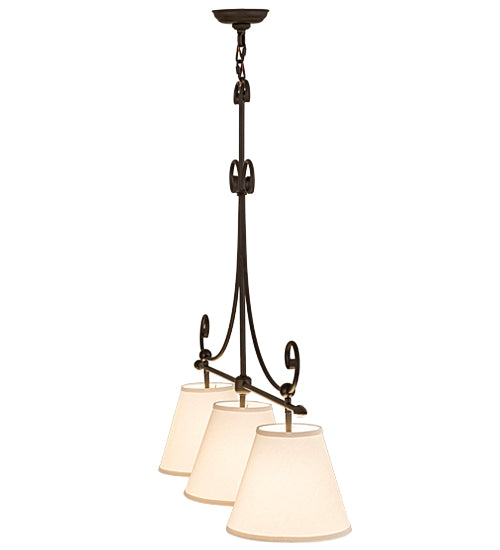 Meyda Lighting Marselle 42" 3-Light Oil Rubbed Bronze Island Pendant Light With Natural Textrene Shade