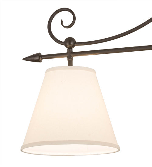 Meyda Lighting Marselle 42" 3-Light Oil Rubbed Bronze Island Pendant Light With Natural Textrene Shade
