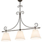 Meyda Lighting Marselle 42" 3-Light Oil Rubbed Bronze Island Pendant Light With Natural Textrene Shade