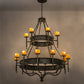 Meyda Lighting Marta 172299 60" 18-Light 2-Tier Smoke Chandelier With Amber Faux Candlelight