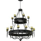 Meyda Lighting Marta 172299 60" 18-Light 2-Tier Smoke Chandelier With Amber Faux Candlelight