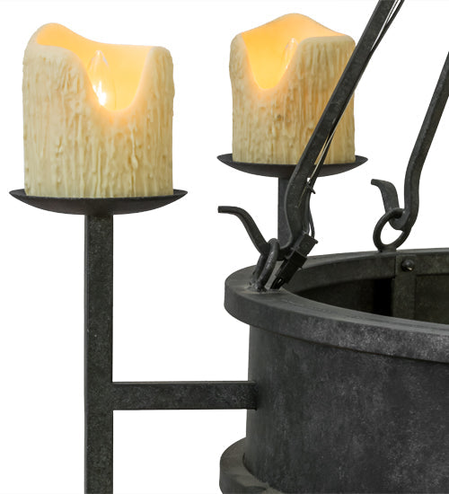 Meyda Lighting Marta 172299 60" 18-Light 2-Tier Smoke Chandelier With Amber Faux Candlelight