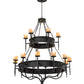 Meyda Lighting Marta 172299 60" 18-Light 2-Tier Smoke Chandelier With Amber Faux Candlelight