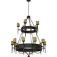 Meyda Lighting Marta 51" 15-Light 2-Tier Oil Rubbed Bronze Chandelier With Ivory Faux Candlelight