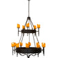 Meyda Lighting Marta 51" 15-Light 2-Tier Oil Rubbed Bronze Chandelier With Ivory Faux Candlelight