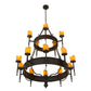 Meyda Lighting Marta 51" 15-Light 2-Tier Oil Rubbed Bronze Chandelier With Ivory Faux Candlelight