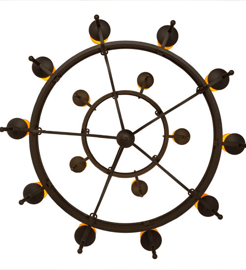 Meyda Lighting Marta 51" 15-Light 2-Tier Oil Rubbed Bronze Chandelier With Ivory Faux Candlelight