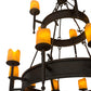 Meyda Lighting Marta 51" 15-Light 2-Tier Oil Rubbed Bronze Chandelier With Ivory Faux Candlelight