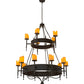 Meyda Lighting Marta 51" 15-Light 2-Tier Oil Rubbed Bronze Chandelier With Ivory Faux Candlelight