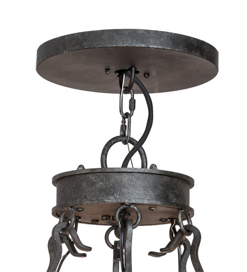 Meyda Lighting Marta 60" 18-Light 2-Tier Smoke Chandelier With Amber Faux Candlelight