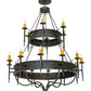Meyda Lighting Marta 60" 18-Light 2-Tier Smoke Chandelier With Amber Faux Candlelight